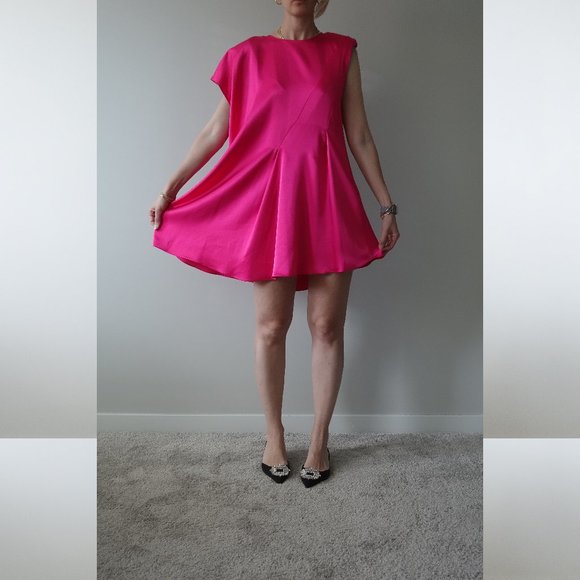 SHEIN | Dresses | Plus Size Fuchsia Off The Shoulder Ruffle Sleeve Dress 67c7a3404f80f9adb32918ff